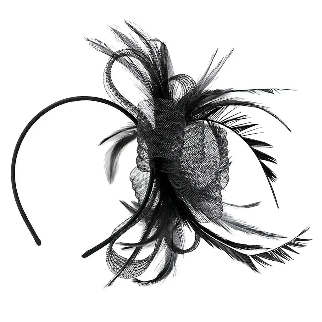 Women 1920s Flapper Headband Feather Hair Band Cocktail Party