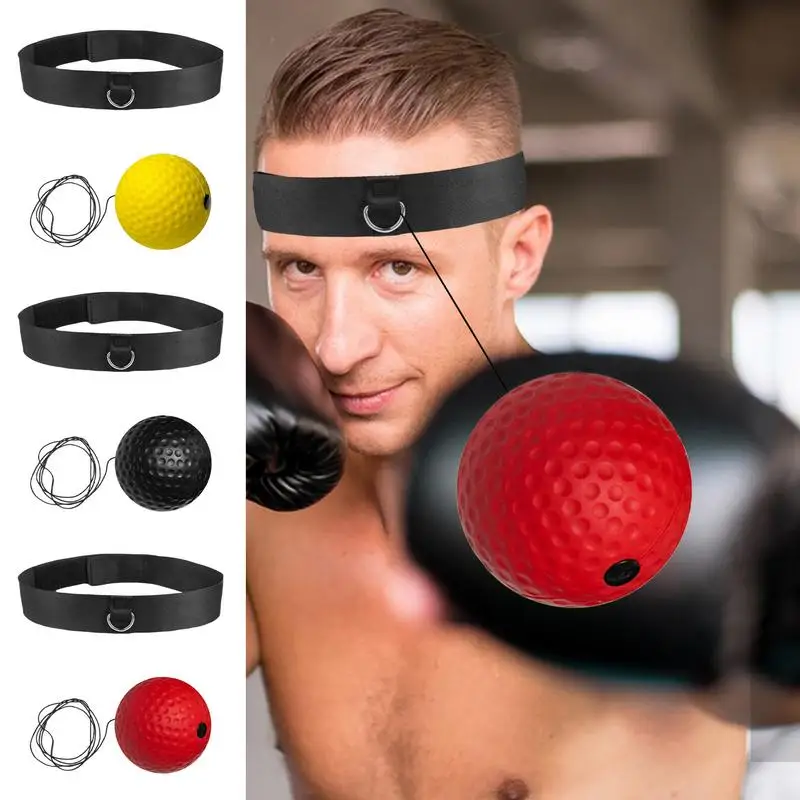 Boxing Reflex Ball Headband Set Child Boxing Training Headband React Ball Workout Equipment Beginners Fitness Reflex For