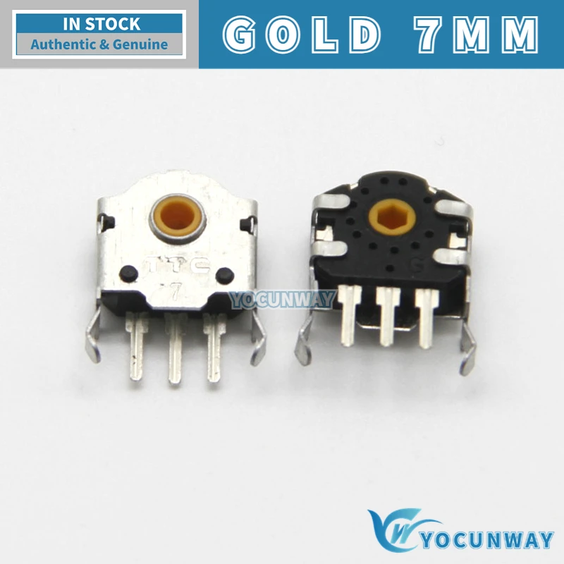 TTC 7-8-9-10-11-12-13-14-15-16mm New Rotary Mouse Scroll Gold Wheel Encoder With 1.74mm Hole Mark,20-40g Force For PC Mouse