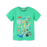 Jumping Meters 2-7T Girls T Shirts With Animals Short Sleeve Summer Baby Clothing Fashion Baby Shirts Tops Kids Wear 1