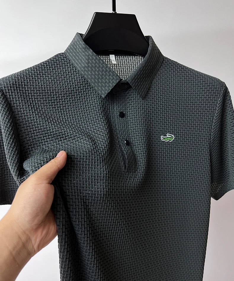 Elite Summer Collection: Premium Men's Polo Shirt - Stylish, Breathable, and Sweat-Absorbing for Business Casual Sophistication