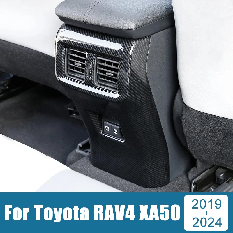 

For Toyota RAV4 XA50 Hybrid 2019 2020 2021 2022 2023 2024 RAV 4 Car Rear Air Conditioning Vent Outlet Frame Cover Trim Sticker