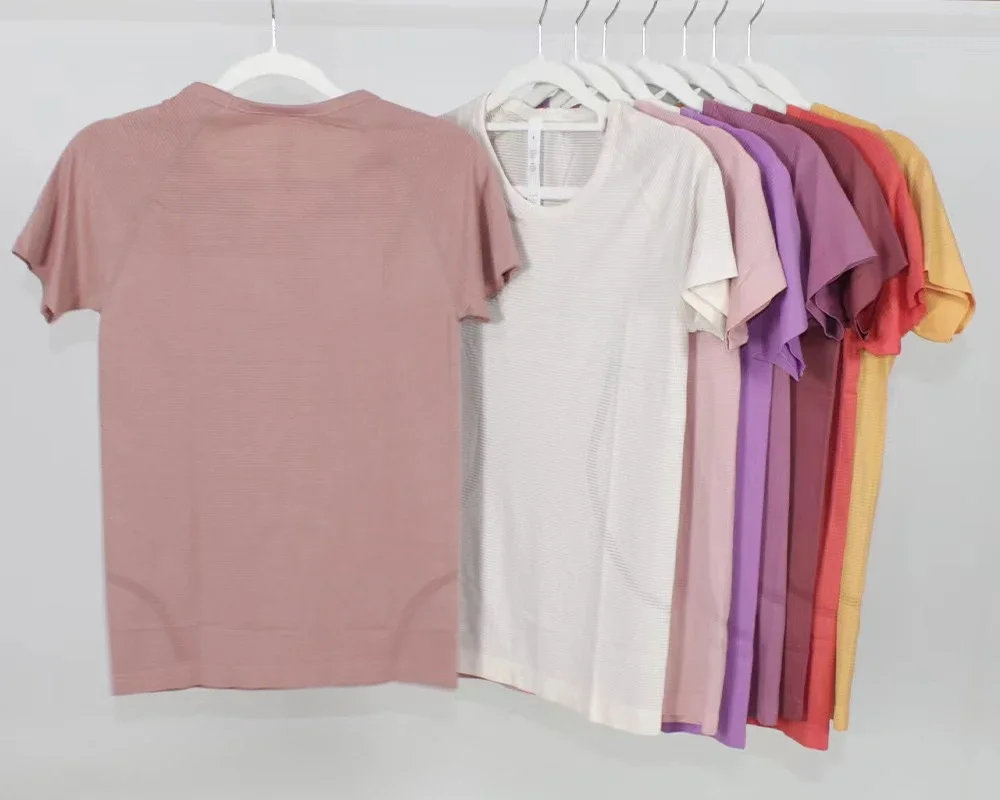 

LuluLogo Women Swiftly Tech 2.0 Yoga Sports Short Sleeve T-shirt Gym Running Fitness Seamless Short Sleeve Shirt Sportswear Top