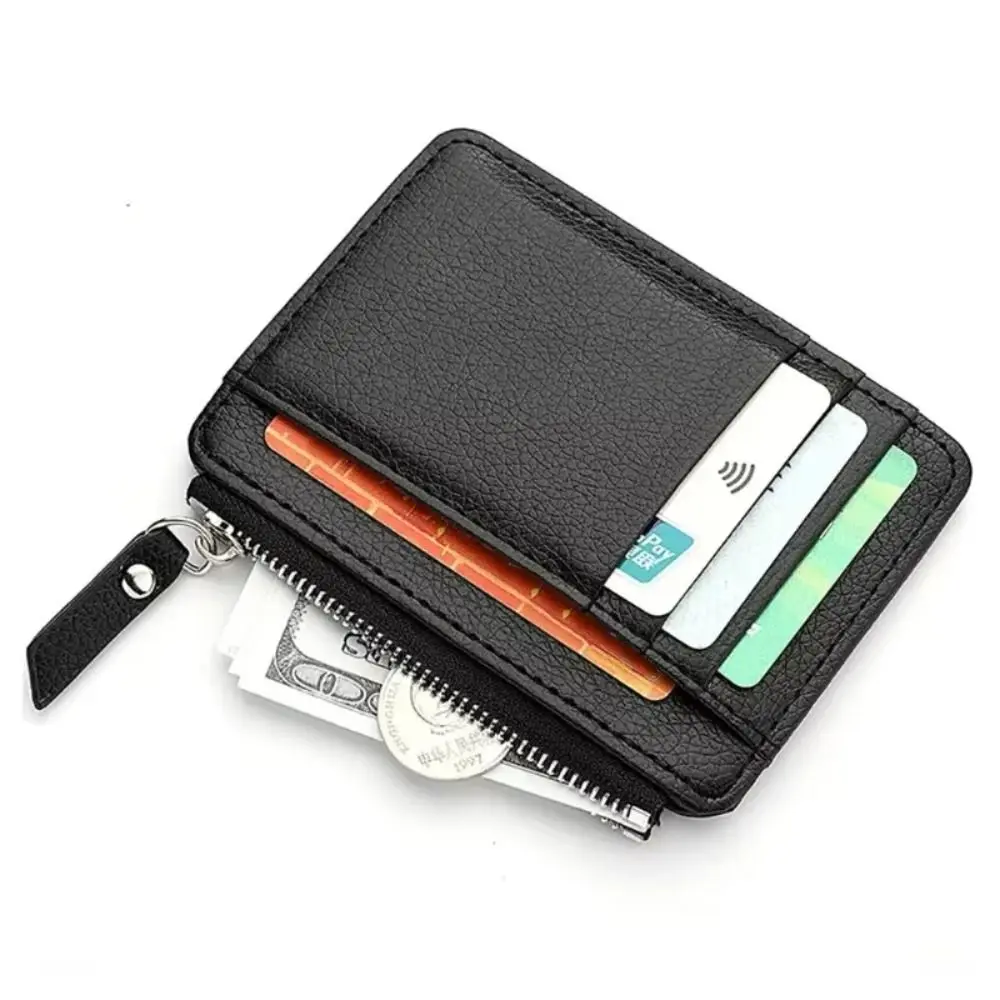 Premium Genuine Leather Ultra-Thin Card Holder with Multi-Card Slots