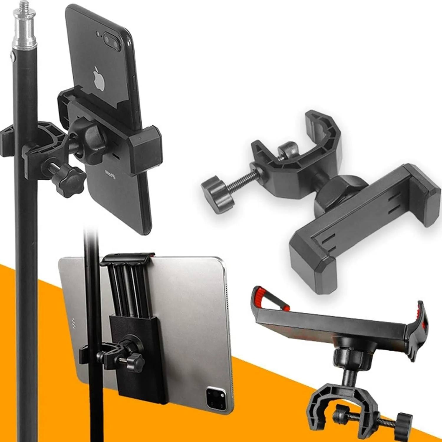 Universal 360° Rotating Phone Tripod Stand with Mic Holder for Live Streaming and Video Recording