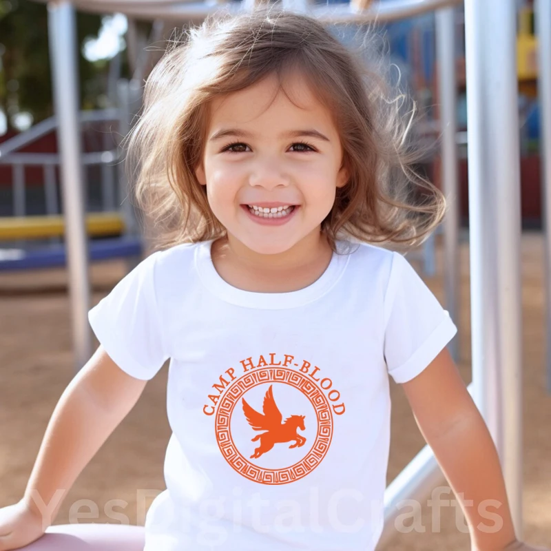 Percy Jackson Camp Half Blood Kids T Shirt Cotton Summer Fashion Youth Orange Colour T-shirt Teenage Trendy Clothes Dropshipping 4