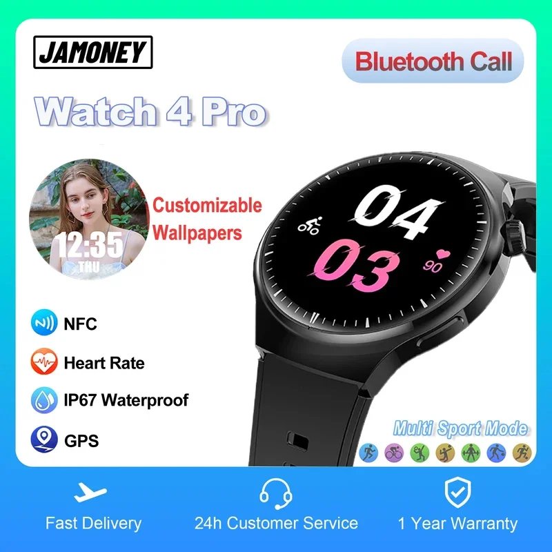 

2024 New Watch 4 Pro for Men Women Bluetooth Phone Call Watch Health Monitoring GPS Smart Watch