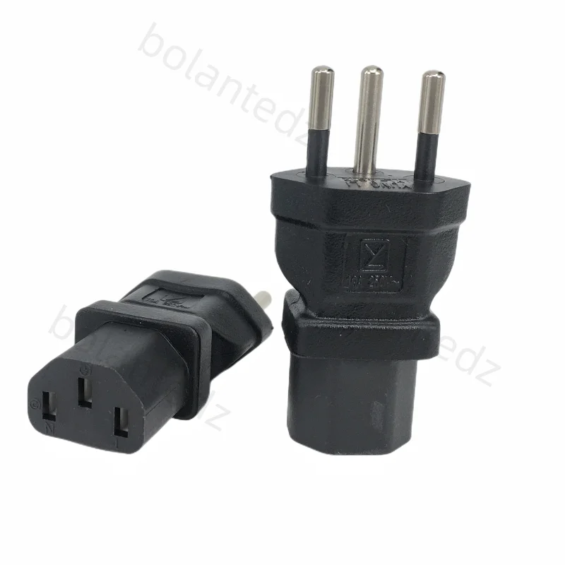 3 Prong Plug Adapter, Swiss 3 Prong SEV1011 Plug to IEC 60320-C13 for use as a Swiss PC Computer, Monitor, or Printer Power Cord