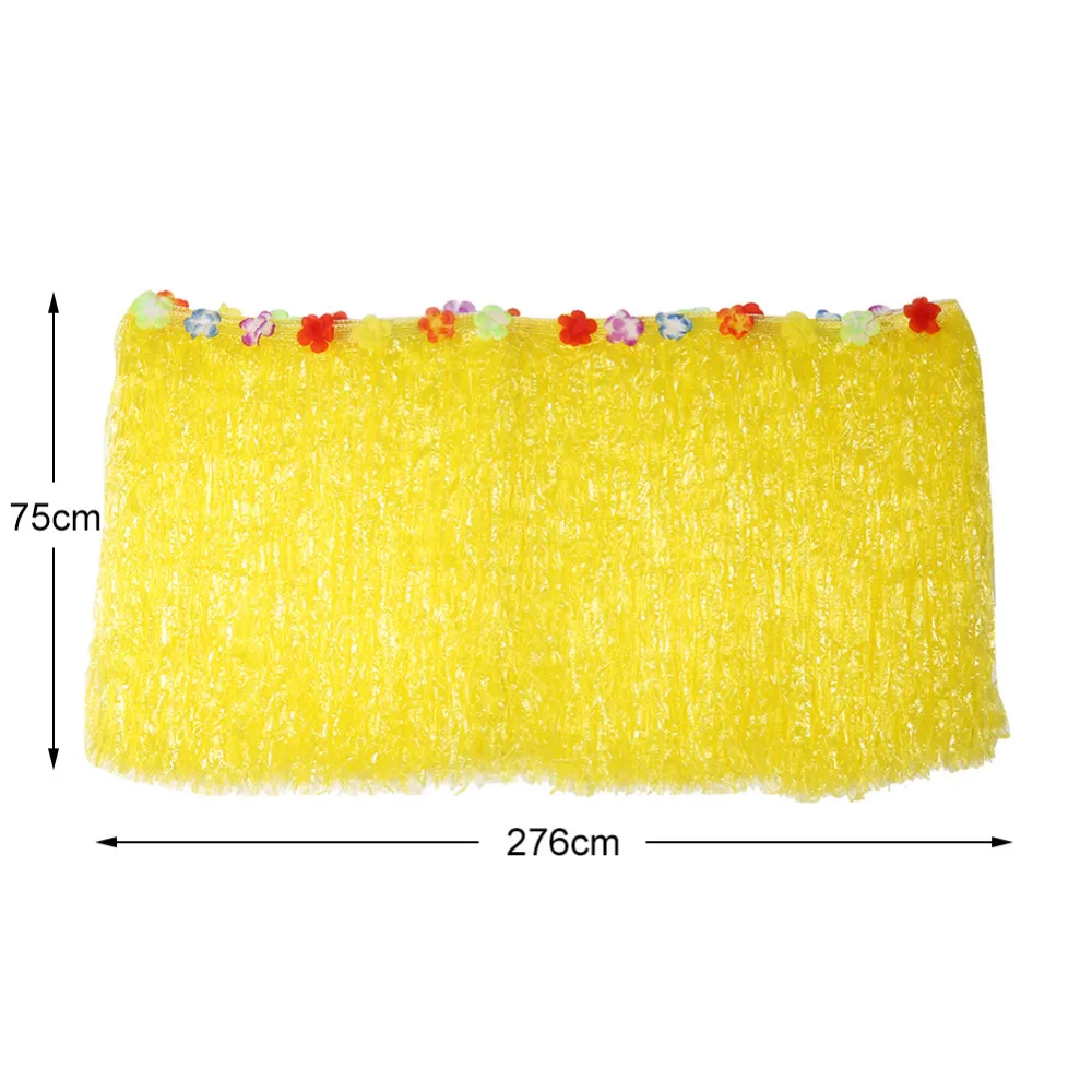 Colorful Flower Hawaiian Luau Tropical Party Table Decoration Grass Skirt Summer Beach Parties Decoration Table Skirt Grass
