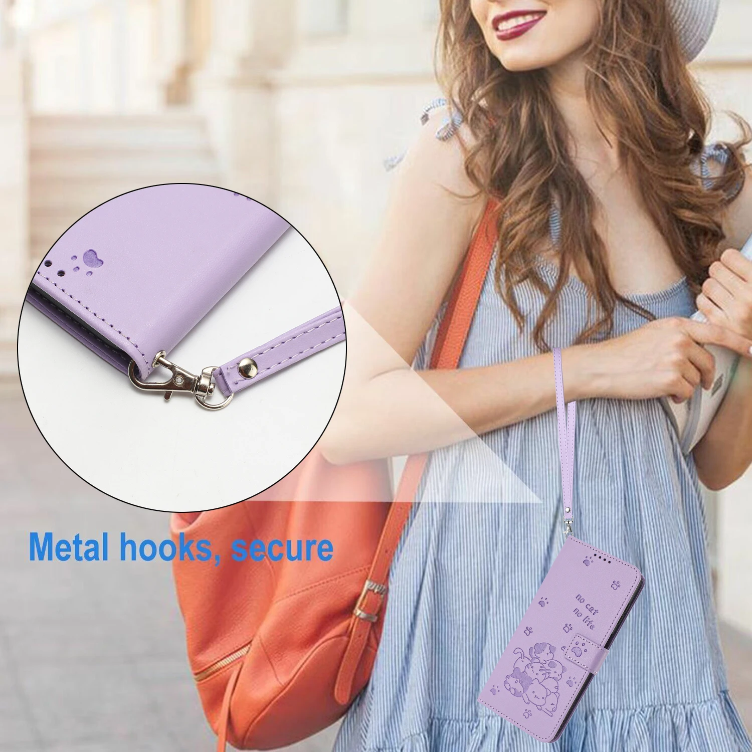 Adorable Cat Leather Wallet Flip Phone Case