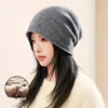 2024 Winter Unisex 100 Cashmere Hats Outdoor Casual Keep Warm Solid Color Cashmere Knitted Beanie Hat Women /Men Hedging Caps