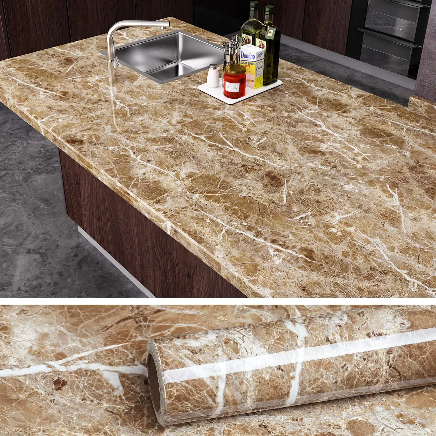 

WOKHOME Marble Self-adhesive Wallpaper for Walls In Rolls Contact Paper Wall Stickers Film Wall Decorative Vinyl Home Decor