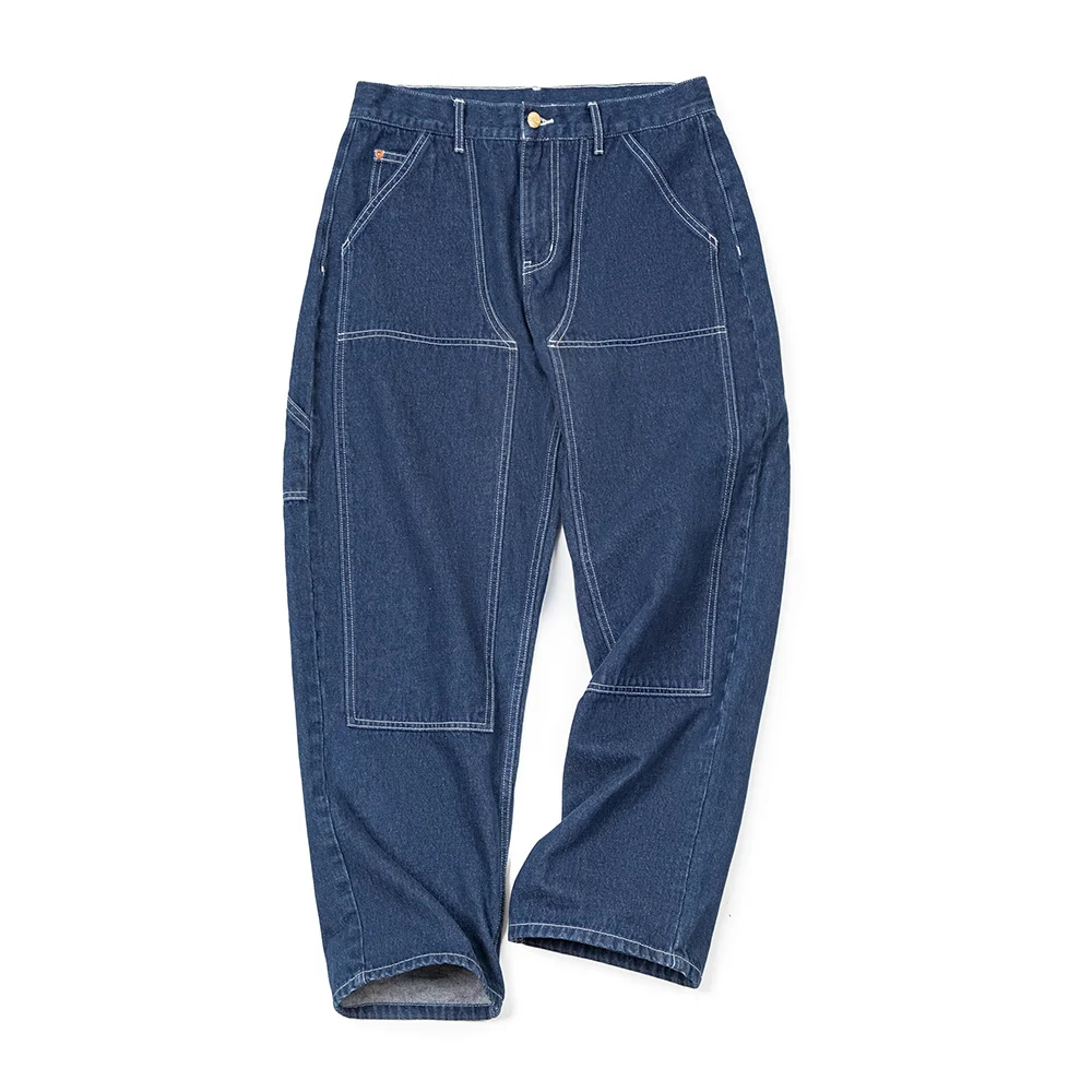 Maden 2024 Autumn Vintage Washed Denim Lumberjack Pants