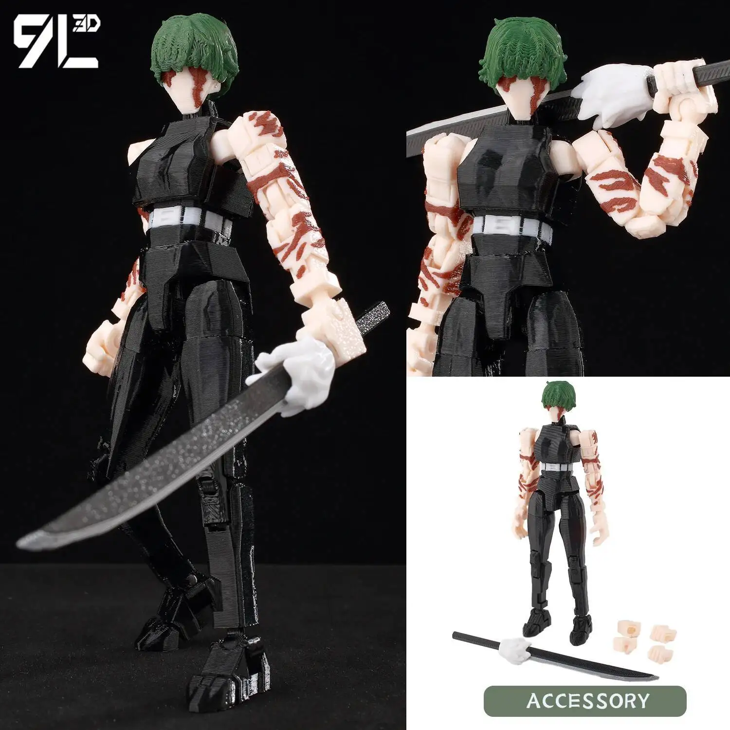 Articulated Anime Figure with Cursed Robe - Inspired by Jujutsu Kaisen