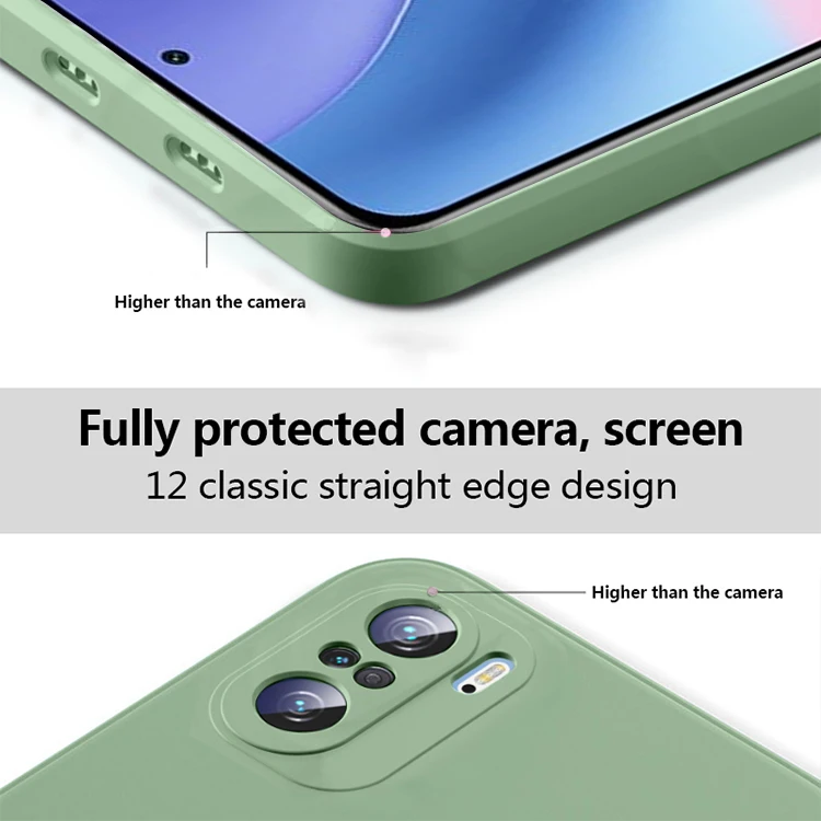 Custodia morbida in silicone liquido quadrato per Xiaomi Redmi Note 10 9 8 7 Pro 9S Redmi K40 K20 9A Mi 11 10 10T Pro Lite 9 SE Poco_voghion.com