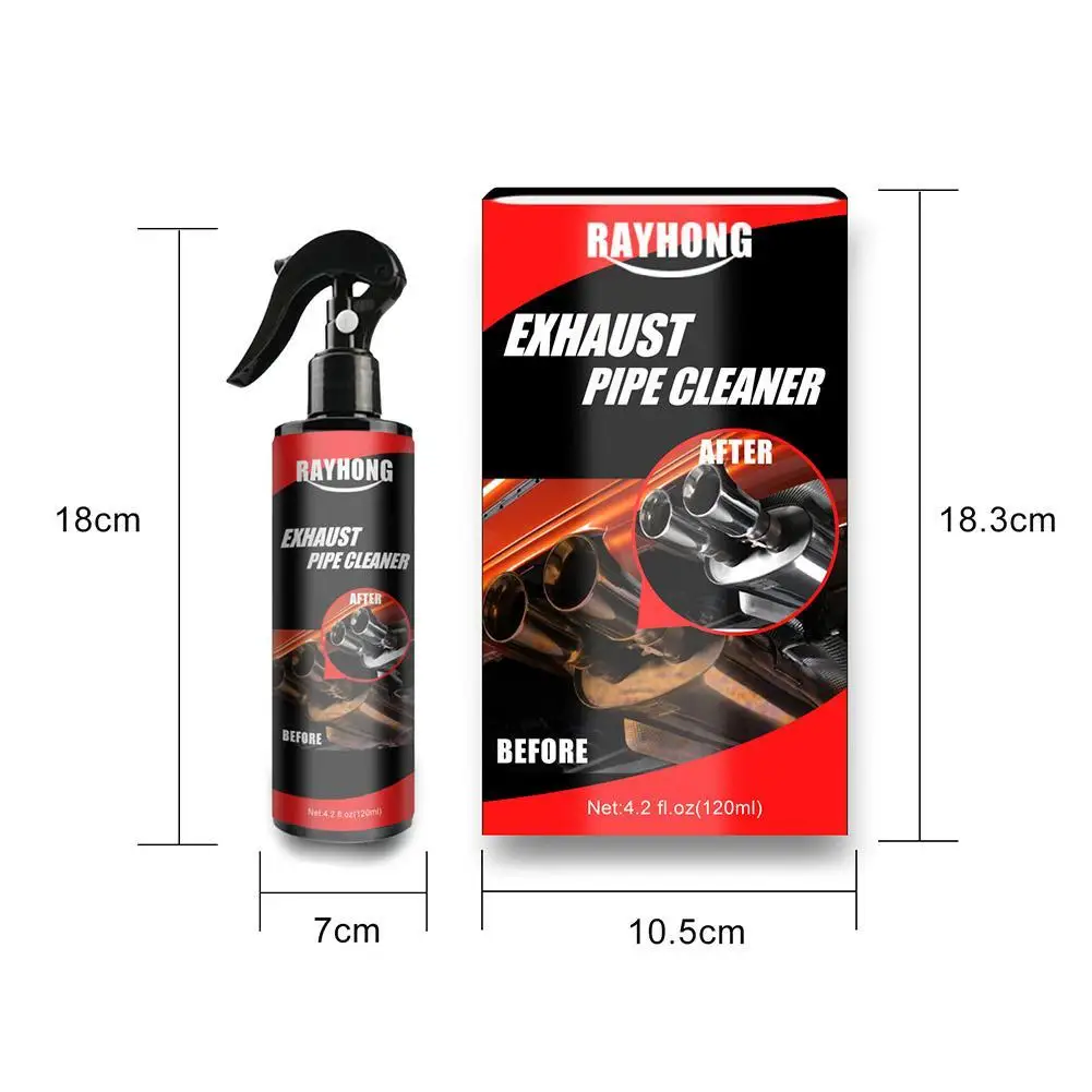 120ml Car Exhaust Pipe Cleaner Kit Rust Remover Multi-Purpose Metal Pipe Derusting Spray Car Motorcycle Maintenance