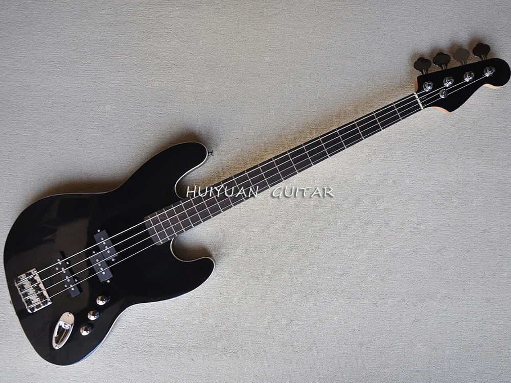 

Black 4 Strings Electric Bass Guitar with 20 Frets,Rosewood Fretboard,Customizable