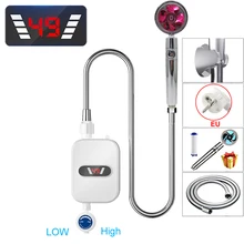  Instant Water Heater Shower 220V Bathroom Faucet EU Plug Hot Water Heater 3500W Digital Display For Country House Cottage Hotel 