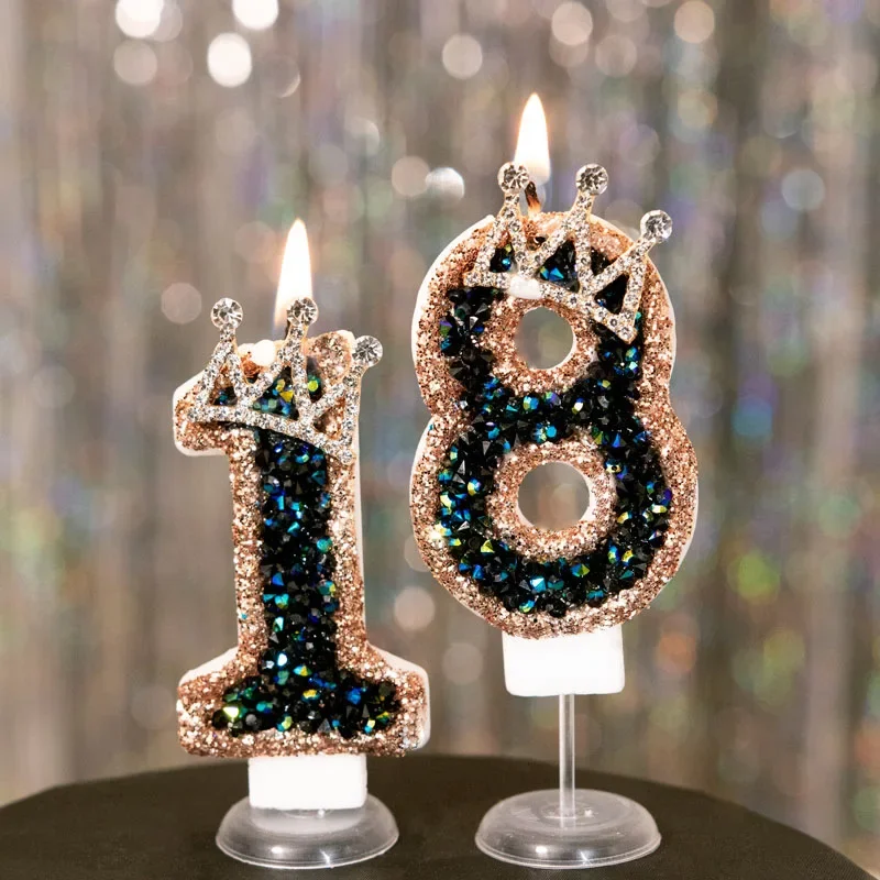 Elevate Your Celebration: Luxurious Black Diamond Glitter Candle