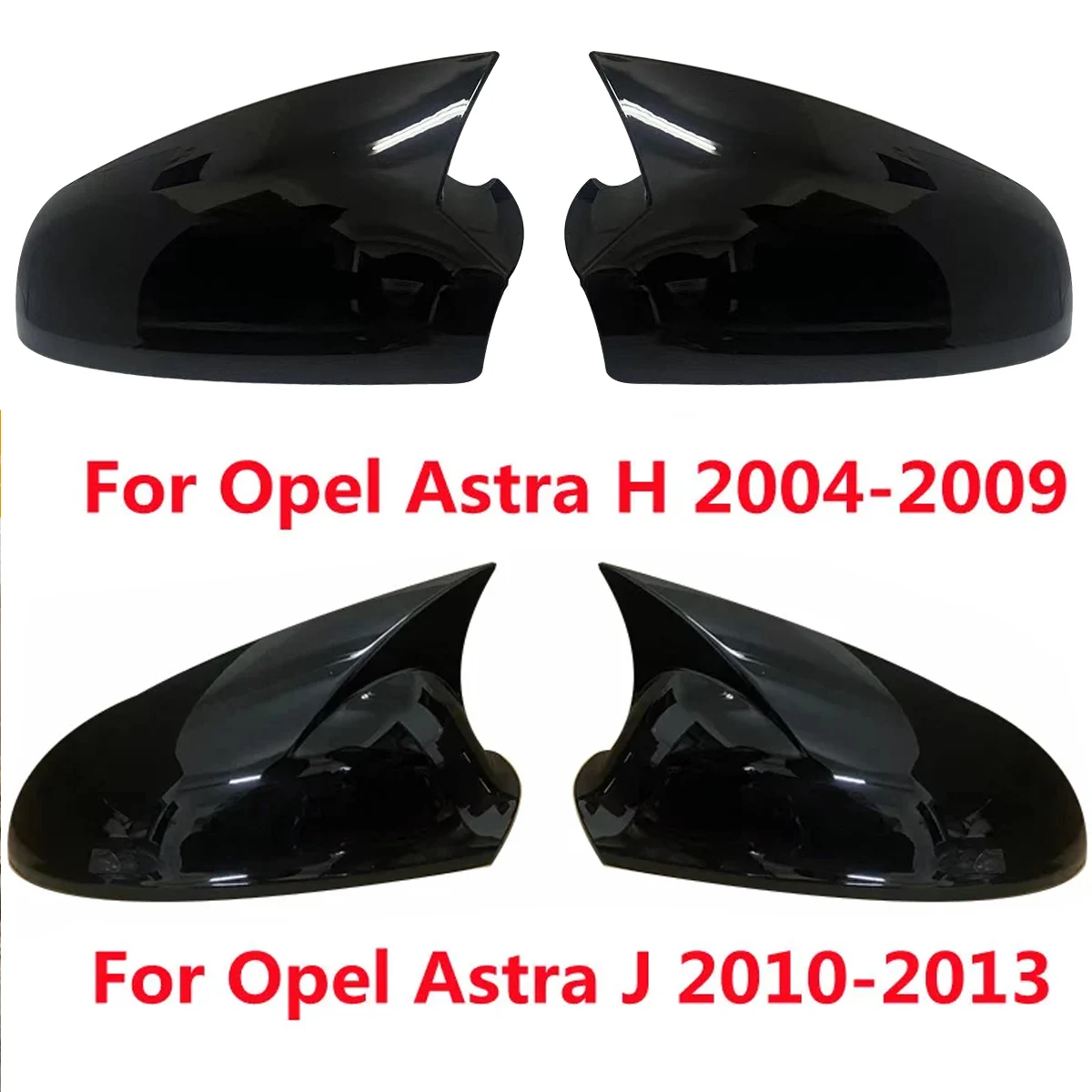Carcasa de espejo retrovisor lateral para Opel Astra H 2004-2009, negro  brillante, cubiertas de espejo retrovisor 6428200 6428199