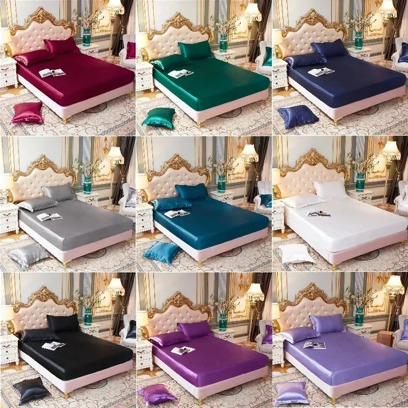 Rayon Satin Fitted Sheet Elastic Band 140x200 160x200