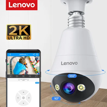 Lenovo E27 Lampadina Telecamera Interna 5X Zoom Digitale 2K Tracciamento Automatico Visione Notturna a Colori Telecamere Senza Fili Smart Home Camera