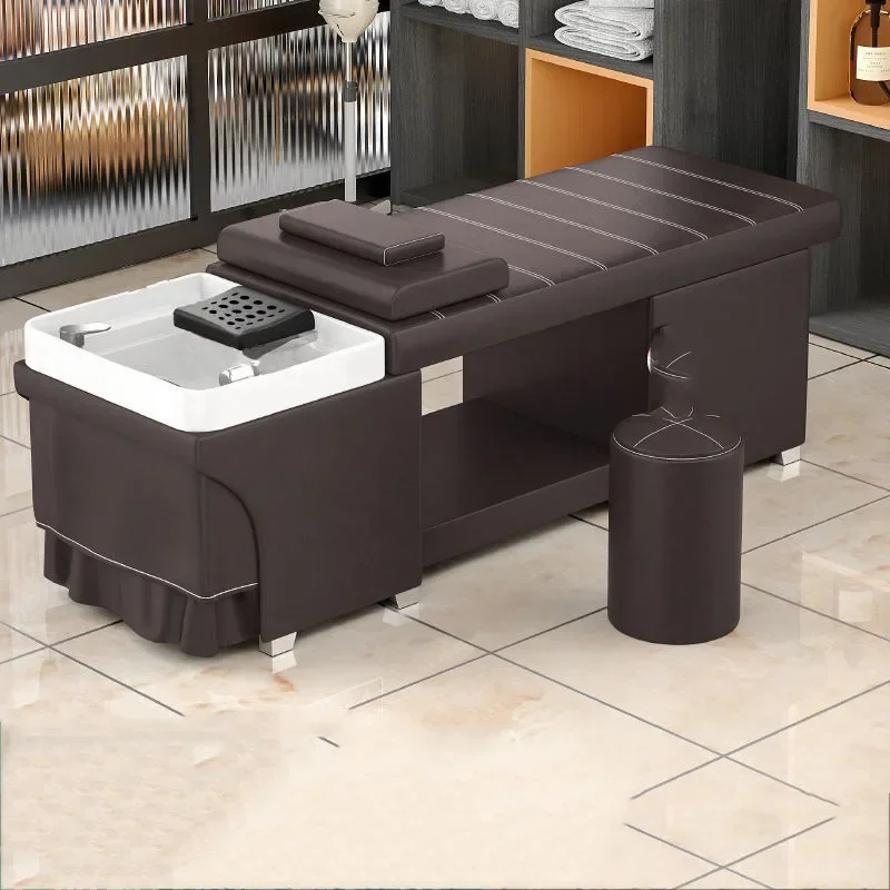 

Stylist Shampo Sink Chair Ergonomics Water Minimalistic Therapy Hair Wash Bed Shower Head Lavacabezas Salon Equipment MQ50XF