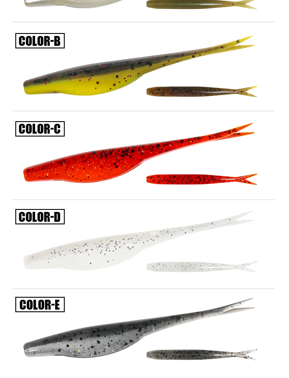 Palisander 7 cm Mini Jerkbait Minnow Weicher Angelköder Verschütteter Schwanz TPR Schwimmender Kunststoff Drop Shot Baitfish Bass Sea Tackle 10 Stück Packung – Detail 8