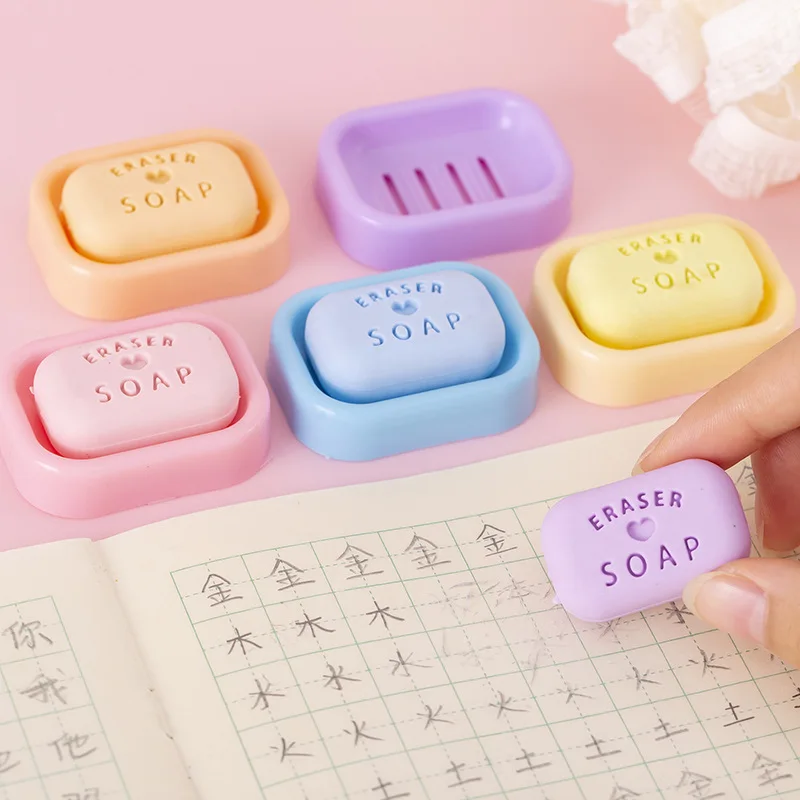 Kawaii Eraser Simulation Soap Eraser Fun Stationery For Students Aesthetic Stationery Kawaii Products Back To School pencil eraser