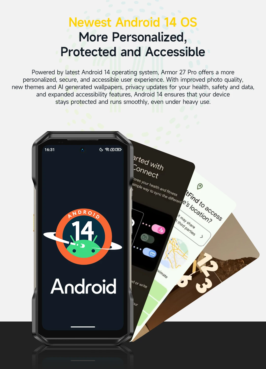 Ulefone Armor 27 Pro 5G 10600mAh Smartphone 50MP Camera 64MP Night Android 14 Rugged Phone Up to 24GB+256GB NFC Waterproof Phone