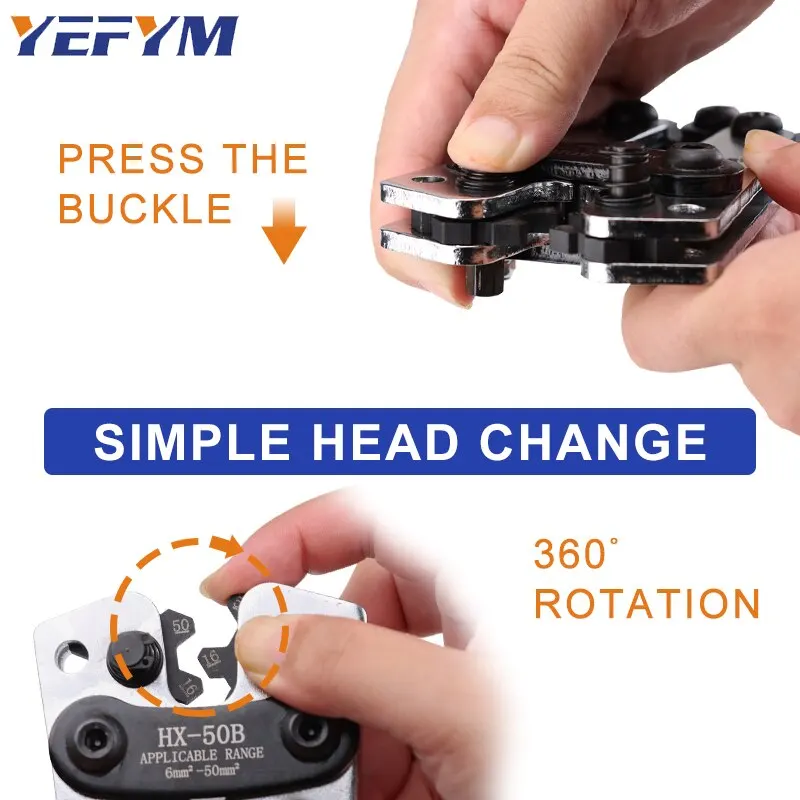 YEFYM Ʃ ͹̳ ũ  ũ , HX-50B ö̾ 6-50mm2/AWG 10-0 Ƽ ͸ ̺  ̺ 
