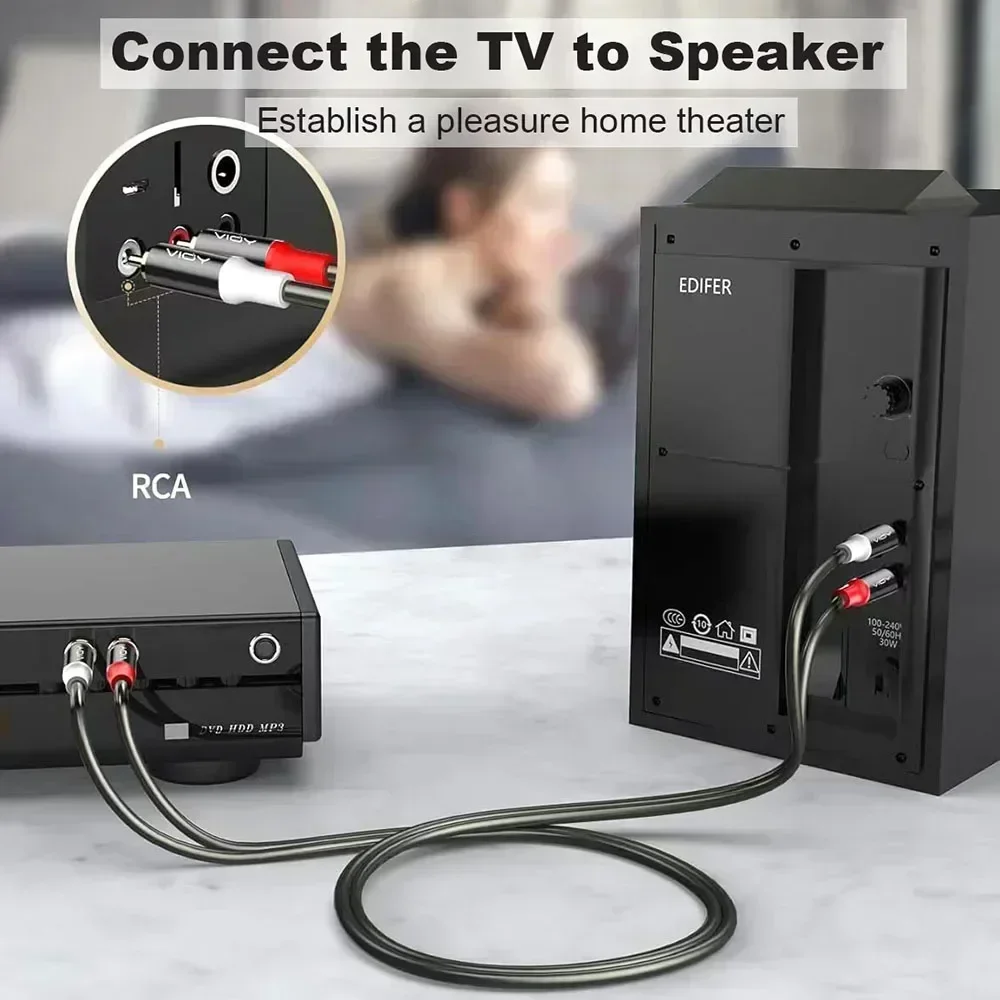 Premium 2RCA Stereo Audio Cable for Home Entertainment Systems