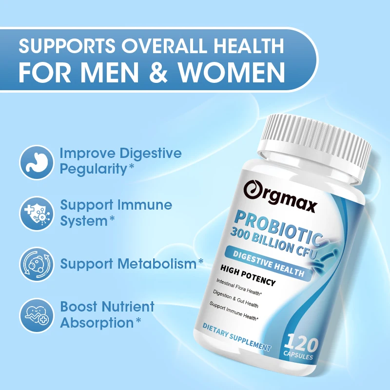 300 Billion Probiotics digestive capsules Contain Prebiotics and Digestive Enzymes Improve Intestinal Digestion and Support Immune Health Slimming