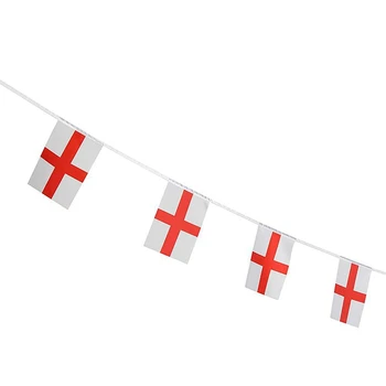 20Pcs Flags One String National Flag Lines Hang On One Rope England Buntings 14*21cm Stream BannerString Angleterre Banner Flags