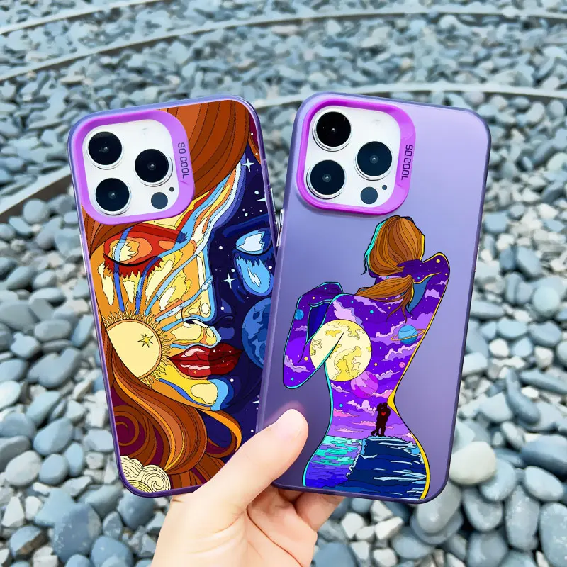 Modische Mädchen- und Damen-Handyhüllen im coolen, modernen Stil mit Druckmotiven für iPhone 11 12 13 Pro Max 17 16 15 14 Plus Pro Max Mini Laser-Cover – Detail 9