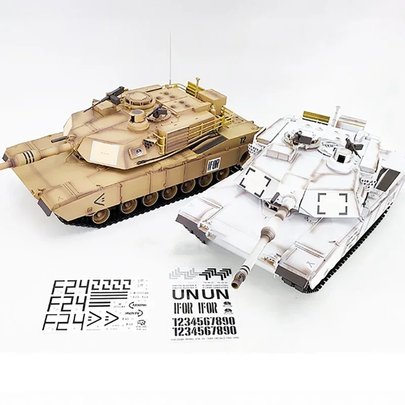 원격 제어 탱크 Abrams 적외선 전투 탱크 모델 업그레이드 버전, 스틸 RC 탱크 시뮬레이션 모델 장난감, M1a2