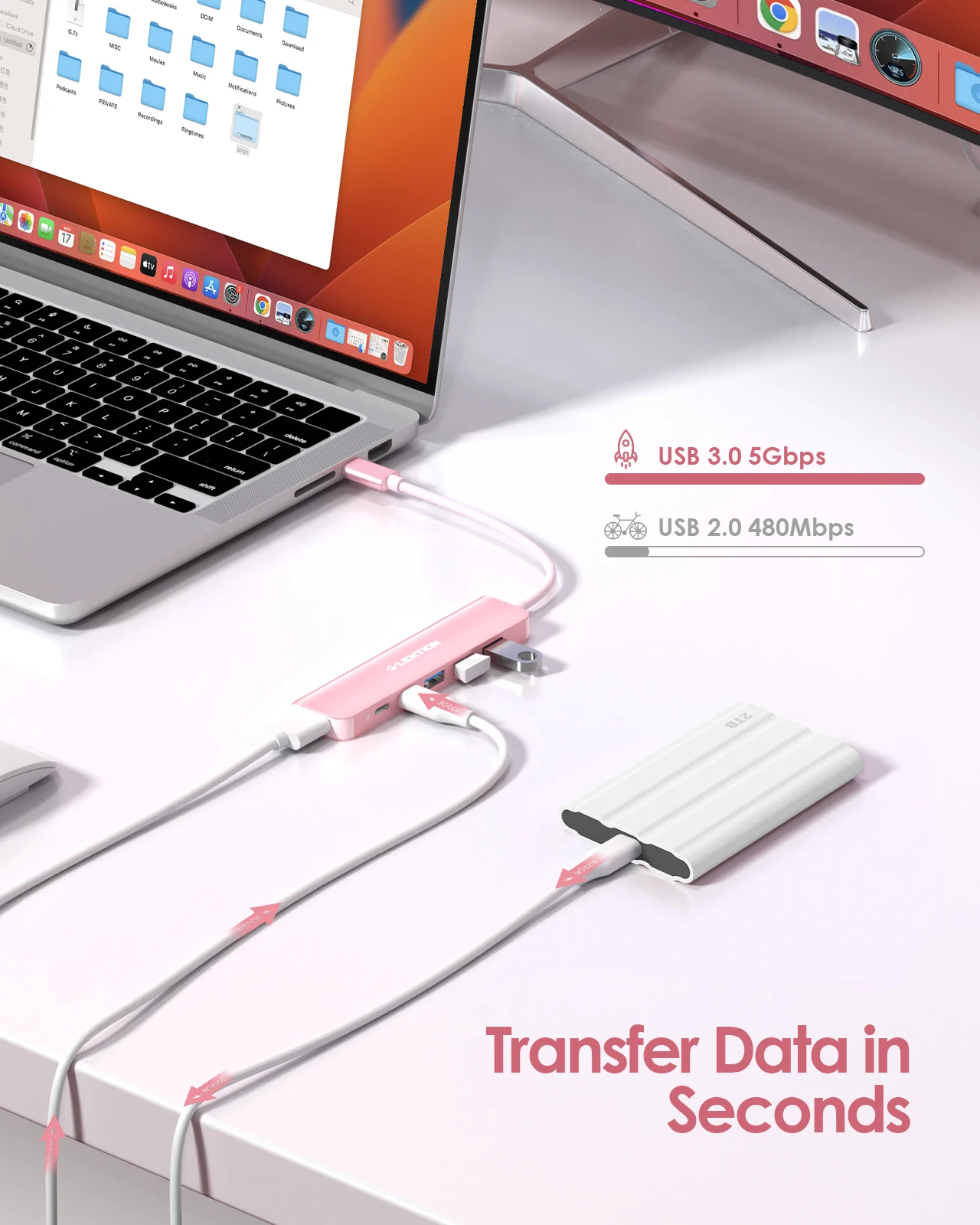 Фото USB-концентратор LENTION 6 в 1 с USB C на USB-адаптер с 4K HDMI,USB C портом для передачи данных, USB 3,0, 100 Вт PD совместимый Новый MacBook Pro/Mac Air №5