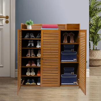 115cm Shoe Cabinet with Doors 30 Pairs Shoes Shoes Rack Home Storage Cabinet for Hall Entrance Corridor Livingroom Bedroom 2