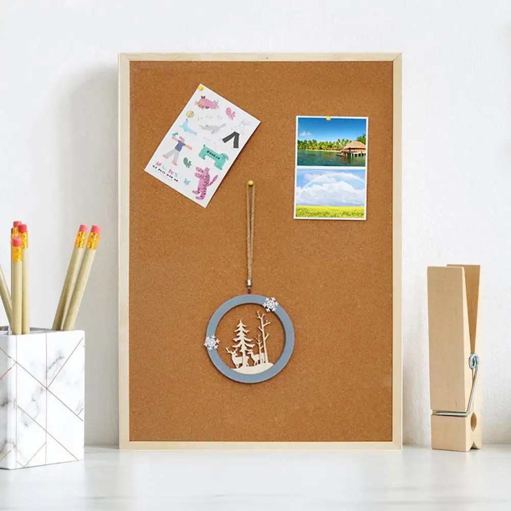 Sturdy Wooden Cork Board Wood Frame Cork Board Durable Wood Frame Bulletin Versatile Memo Picture Display for Notes