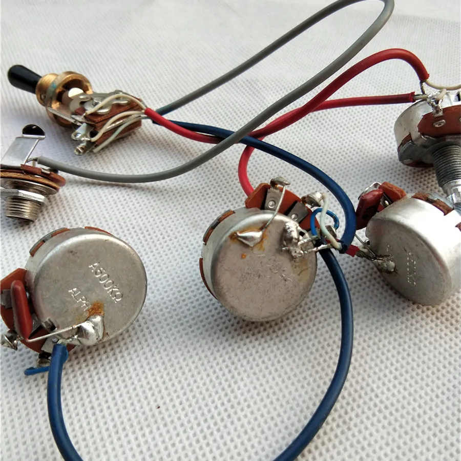Electric Guitar Electronic Circuit, 2 JS Volume and 2 Alpha Tone, 1 Jack, 1 Gear Switch, BJH-153, Set