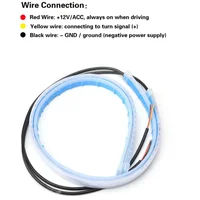 2Pcs 12V Led Guide Strip Headlight for Car Daytime Running Lights Turn Signal Bulb DRL Sequential Switchback 30cm/45cm/60cm 5