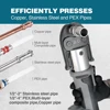 Tool Kit with 1/2" To 2" Pro Press Jaws for Copper Viega, 2pcs 4AH Battery, Fast Charger & Carrying Case, Tool Bag 4
