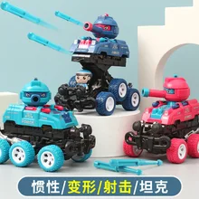 

Children's collision deformation car press inertial tank model 3-6 years old off-road toy car can be launched kids toys
