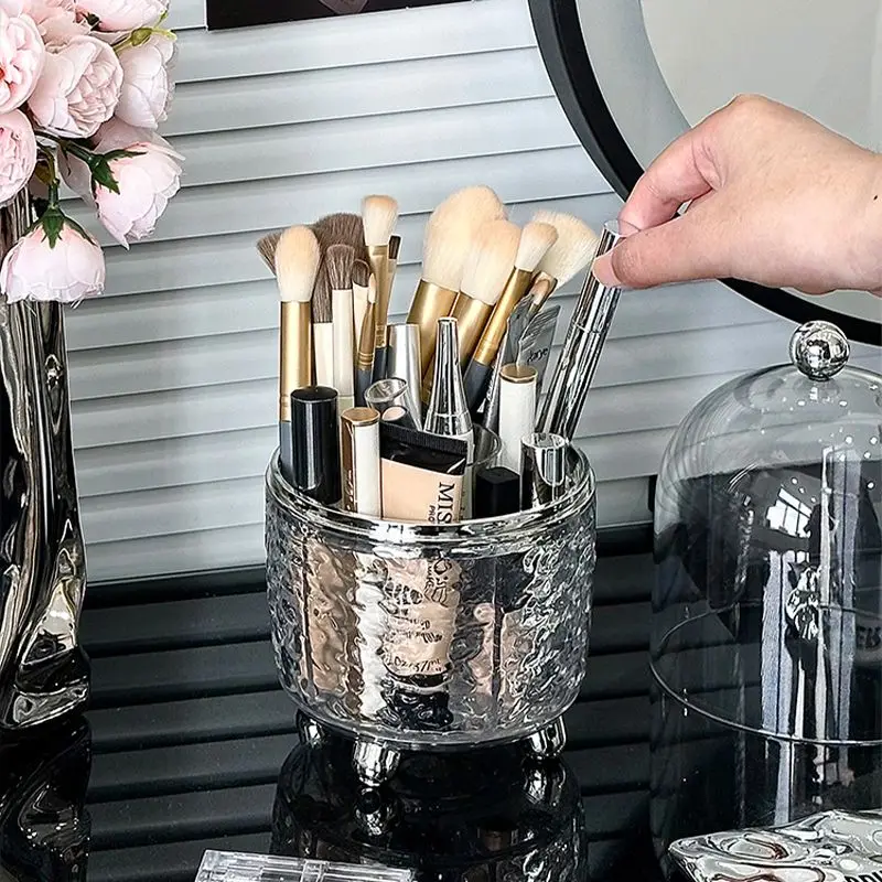 Light Luxury Makeup Brush Clear Storage Box Home Bedroom Dustproof with Cover Lipstick Perfume Makeup Brush Clutter Organizer 3