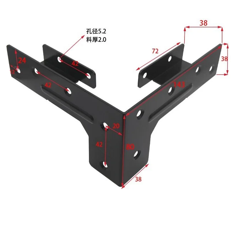 conector de mobiliario 20x38x143x38x80 hole 52 suporte 03