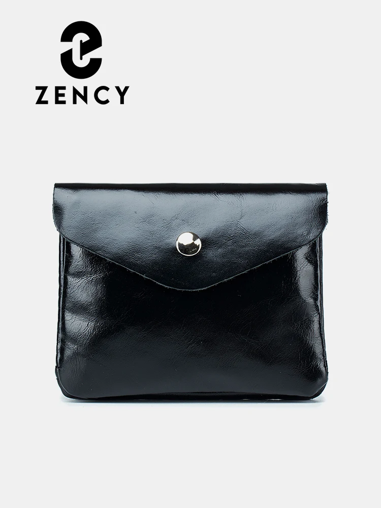 Zency Genuine Leather Wallet For Women Retro Oil Wax Leather Small Coin Purse Female Credit Card Bag Money Bags Organizer Pouch