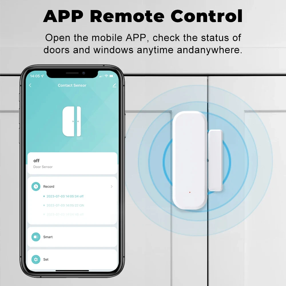 Tuya Smart Zigbee 3.0 Door Sensor Open Close Detector Smartlife App Control Notification Compatible with Alexa Google Home 2-8PC door window sensor