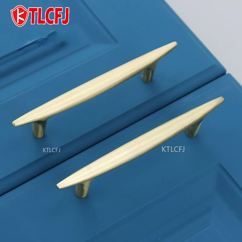 

KTLCFJ Wardrobe Kitchen Cupboard Cabinet Door Handle Simple Solid Brass Cabinet Knobs Gold Drawer Pulls Handles for Furniture