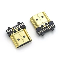 HDMI Male Connector Transfer Terminals gold-plated HDMI soldering male head With plastic casing High Quality 4