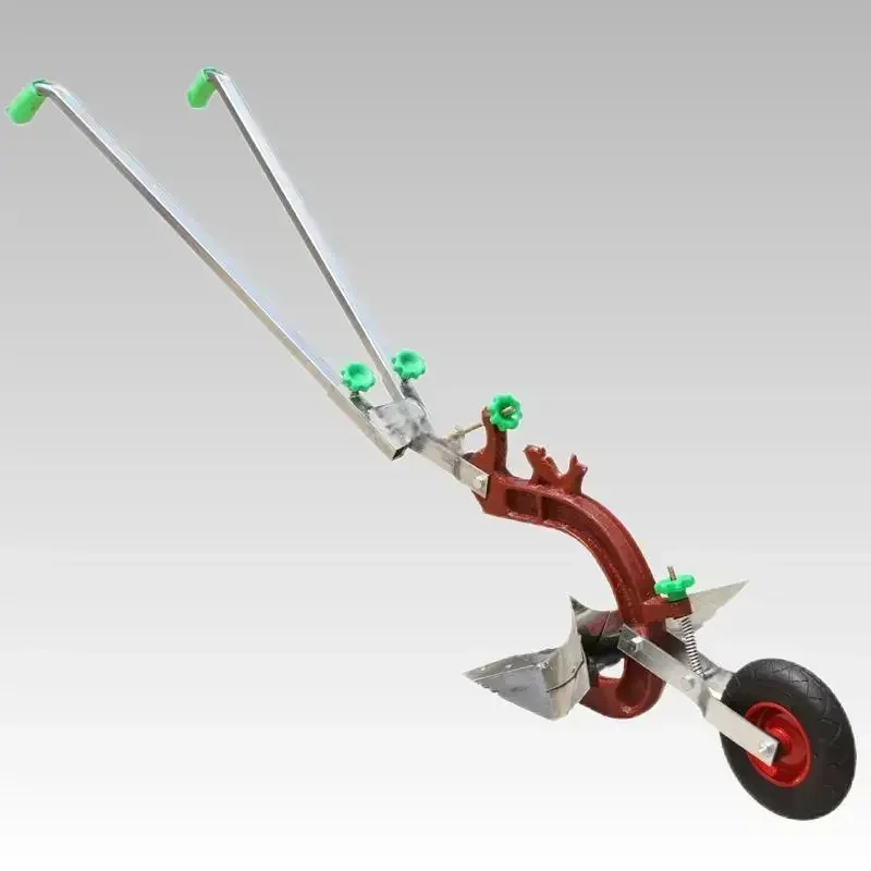 Manual Soil Ploughing Machine, Agricultural Trencher Ridge Mill Micro Tiller Small Trenching Plow Household Cultivator